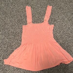 Peach Smocked Sleeveless Top